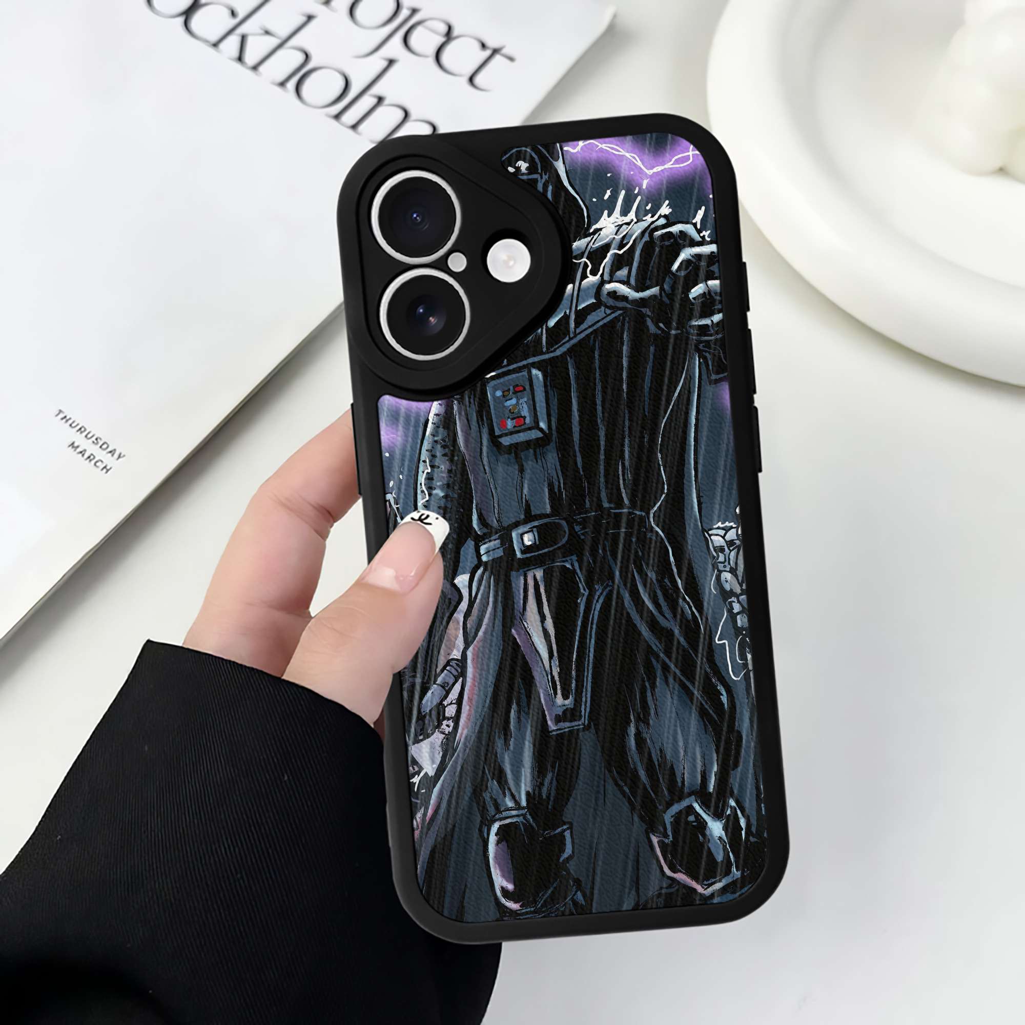 （画像用） スター・ウォーズ Star Wars 【iPhone 16シリーズ対応】シリコンスマホケース（レザー調） 材質：シリコン